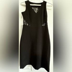 Guess black midi dress, sheer back , sexy midi dress, black bodycon dress
